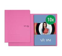 von Leitz 30130022 - Cartellina portadocumenti A4, con meccanismo di cucitura, per 250 fogli, con copertina morbida, per scuola, studio e casa, colore: Rosa