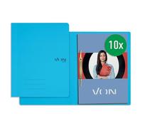 von Leitz 30130030 - Cartellina portadocumenti A4, con meccanismo di cucitura, per 250 fogli, con copertina morbida, per scuola, studio e casa, colore: Azzurro