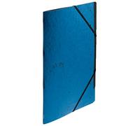 VON Leitz 30140035 - Confezione da 5 cartelline A4 con 6 scomparti in cartone con linguette e chiusura elastica, per scuola, studio e casa, colore: blu