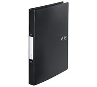 VON Leitz 42470095 - Raccoglitore ad anelli, formato A4, con 2 anelli, in polipropilene, dorso 30 mm, per 190 fogli, per scuola, studio e casa, confezione da 5 pezzi, colore: nero