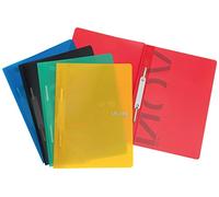 VON Leitz 46791099 - Confezione da 5 cartelle portadocumenti, formato A4, in plastica PP, per 100 fogli, copertina morbida, per scuola e casa, multicolore
