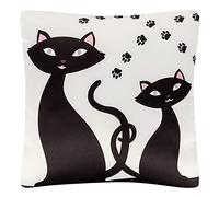 VON LILIENFELD Cuscino Motivo Gatti Neri Cuscino Decorativo 40 x 40 cm Cuscino per Divano Deco House Living Room Stampato Copri Cuscino con Imbottitura