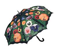 VON LILIENFELD® Ombrello Fiore Viole del Pensiero Tema Pioggia Lungo Automatico Stabile Colorato Donna