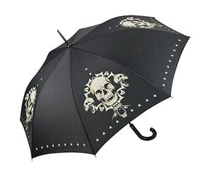 VON LILIENFELD® Ombrello Pioggia Lungo Classico Automatico Donna Uomo Teschio Skull