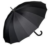 VON LILIENFELD® Ombrello Pioggia Lungo Classico Grande Automatico Donna Uomo Stabile 16 Segmenti Devon nero