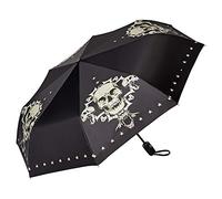 VON LILIENFELD® Ombrello Tascabile Apertura e Chiusura Automatica Antivento Compatto Leggero Arte Teschio Skull