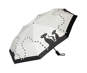 VON LILIENFELD® Ombrello Tascabile Apertura e Chiusura Automatica Antivento Portatile Leggero Stabile Gatti Neri