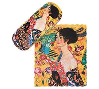 VON LILIENFELD Portaocchiali Astuccio Occhiali Leggero Stabile Colorato Compatto Gustav Klimt: Signora con ventaglio