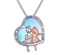 VONALA Always My Sister Forever My Friend - Collana con ciondolo a forma di cuore, in argento Sterling 925, Argento sterling