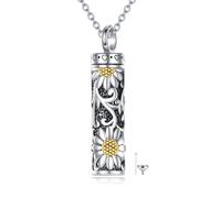 VONALA Collana con urna di margherita, in filigrana di cenere, da donna, in argento sterling, per uomo