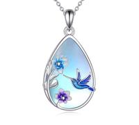 VONALA Collana da donna con pietra di luna in argento Sterling 925, colibrì, libellula, sirena, collana con ciondolo in pietra di luna, regalo per donne, familiari e amiche, Argento sterling
