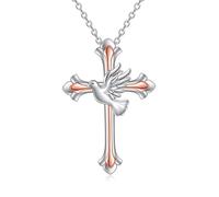 VONALA Collana da donna in argento Sterling 925 con ciondolo a forma di colibrì/girasole/farfalla/rosa, collana con ciondolo a forma di croce, regalo di compleanno per la sua fidanzata e moglie, 22