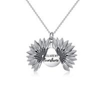 VONALA Collana Girasole per Donna You are My Sunshine Medaglione Inciso Collana in Argento Sterling 925, Argento sterling, Nessuna pietra preziosa
