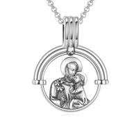 VONALA Collana in argento Sterling 925 con San Giuseppe, per uomo e donna, con medaglia cristiana, amuleto, gioiello religioso, regalo per Natale e compleanno