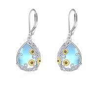 VONALA Orecchini di girasole per le donne in argento Sterling 925 pietra di luna gioielli a goccia orecchini regalo per voi