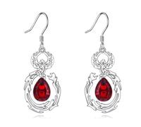VONALA Phoenix - Orecchini da donna in argento Sterling con zirconi rossi, orecchini pendenti per mamma, gioielli Phoenix orecchini pendenti regalo per compleanni