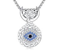 VONALA POPLYKE - Collana in argento Sterling con ciondolo a forma di serpente con fede, spada, serpente, semi di senape, cavallo, lupo, martello di Thor, vichingo, occhi del diavolo, collana con