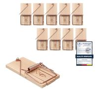 VonBueren 10 x Trappola per topi | Trappole topi in legno | Prodotto in Germania