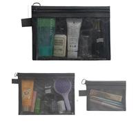 VONCYKI 1/3pcs Mesh Clear Cosmetic Bags Piccolo Grande Nero Makeup Bag Portatile Viaggio Toiletry Organizer Caso Rossetto Sacchetto di Immagazzinaggio Sacchetto di Trucco, Stile C-L, alla moda