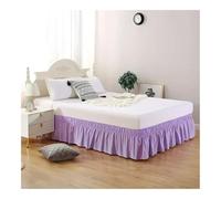 VONCYKI 1 mantovana giroletto con volant, bianco, per letto queen size e king size, 38,1-45,7 cm, con forte elastico, resistente alle pieghe e allo scolorimento (viola, 180 x 200 x 38 cm)