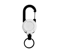VONCYKI 2 portachiavi retrattili resistenti con bobina di filo di acciaio, antifurto, facile da tirare, corda elastica portachiavi per campeggio, bianco, Taglia unica
