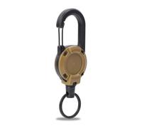 VONCYKI 2 portachiavi retrattili resistenti con bobina di filo di acciaio, antifurto, facile da tirare, corda elastica portachiavi per campeggio, cachi, Taglia unica