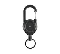 VONCYKI 2 portachiavi retrattili resistenti con bobina di filo di acciaio, antifurto, facile da tirare, corda elastica portachiavi per campeggio, Nero , Taglia unica