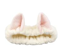 VONCYKI Cerchietti per capelli con orecchie di gatto, per donne e ragazze, in pile corallo, per il trucco, per lavare il viso, accessori per capelli per la cura della pelle (crema)
