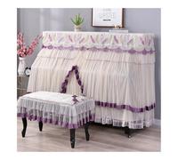 VONCYKI Copertura protettiva per sgabello e pianoforte verticale, semplice, mezza antipolvere, in tessuto per tastiera, mobili da pianoforte (viola, panca singola)