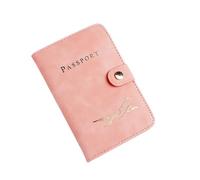 VONCYKI Custodia impermeabile per passaporto, custodia da viaggio in pelle PU portafoglio per carte di credito carino libro passaporto per donne/uomini copertura passaporto, rosa, Taglia unica