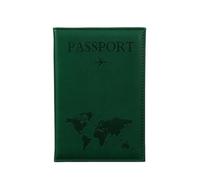 VONCYKI Custodia per passaporto con mappa del mondo, stampa a caldo, semplice aereo, per donne e uomini, regalo di nozze alla moda, a verde, Taglia unica