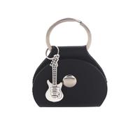 VONCYKI Custodia per plettro per chitarra con portachiavi piccolo ciondolo in pelle PU custodia per plettro per chitarrista e amanti della musica, Borsa nera per plettri, Taglia unica