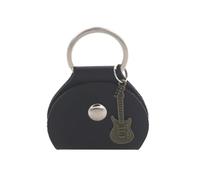 VONCYKI Custodia per plettro per chitarra con portachiavi piccolo ciondolo in pelle PU custodia per plettro per chitarrista e amanti della musica, Borsa porta plettri, colore: nero, Taglia unica