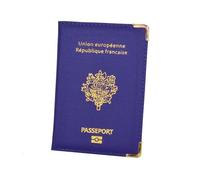 VONCYKI Custodia protettiva per passaporto francese in pelle PU custodia protettiva per passaporto francese alla moda custodia portafoglio per uomo donna, Blu, Taglia unica