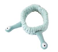 VONCYKI Fascia elastica per capelli con orecchie di animale con palla soffice, in morbido pile di corallo, per donne, lavaggio viso, trucco cosmetico (F)