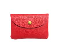 VONCYKI Mini busta in pelle con fibbia semplice e fibbia in pelle bovina, grande capacità, portamonete da donna, portamonete, carte di credito, auricolari (rosso, 2 pezzi)