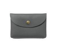VONCYKI Mini busta in pelle per cambio tasca semplice fibbia in pelle bovina grande capacità borsa per carte di credito da donna portafoglio portamonete borsa per auricolari (grigio scuro, 2 pezzi)