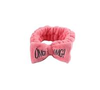 VONCYKI OMG Cerchietto per capelli con fiocco con lettera versatile, per ragazze e donne, per lavare il viso, morbidi turbanti, elastici per capelli, in pile corallo, assistente per il trucco (3)