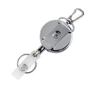 VONCYKI Portachiavi retrattile in filo metallico Tirare Badge Reel ID Lanyard Nome Tag Card Badge Holder Bobine Recoil Catena Clip Outdoor Portachiavi, H, Taglia unica