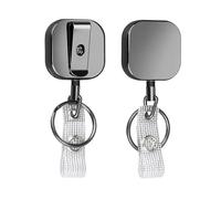 VONCYKI Portachiavi retrattile in filo metallico Tirare Badge Reel ID Lanyard Nome Tag Card Badge Holder Bobine Recoil Catena Clip Outdoor Portachiavi, E, Taglia unica