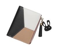 VONCYKI Portafoglio da donna in pelle PU portafoglio da donna in pelle da donna portamonete pieghevole portatile portamonete (nero, 2 pezzi)