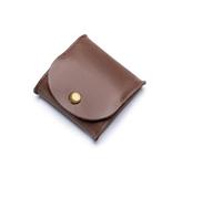 VONCYKI Portamonete portatile in vera pelle, design vintage, per auricolari e auricolari, per donne e uomini, mini portafoglio, Marrone, 1 pezzo