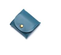 VONCYKI Portamonete portatile in vera pelle, design vintage, per auricolari e auricolari, per donne e uomini, mini portafoglio, Blu, 2PCS