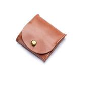 VONCYKI Portamonete portatile in vera pelle, design vintage, per auricolari e auricolari, per donne e uomini, mini portafoglio, Colore pasta di fagioli., 1 pezzo