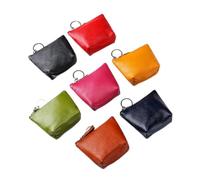 VONCYKI Portamonete portatile in vera pelle, vintage, portachiavi, monete, auricolari, per donne e uomini, mini portafoglio (colore casuale, 1 pezzo)
