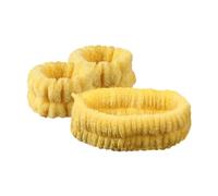 VONCYKI Set di 3 fasce per il lavaggio del viso in flanella, 12 colori, antiscivolo, assorbenti, unisex, per trucco viso, spa, yoga, supporto da polso (giallo)