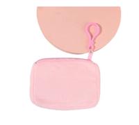 VONCYKI Solido peluche portamonete donna carino portafoglio carta d'identità borsa portachiavi minimalista portamonete portafogli per le donne, rosa, 2PCS