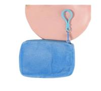 VONCYKI Solido peluche portamonete donna carino portafoglio carta d'identità borsa portachiavi minimalista portamonete portafogli per le donne, Blu, 1 pezzo
