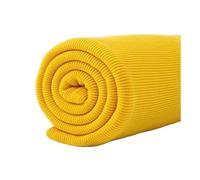 VONCYKI Tessuto elastico in cotone lavorato a maglia a costine, 2 x 2, a righe, per felpe con cappuccio, colletto, maniche, maglioni, vestiti fai da te e cucito (16 giallo)