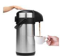 Vondior Caraffa Termica per Caffè 4L, Caffettiera con Pompa Isolata in Acciaio Inossidabile, Teiera Sottovuoto per Acqua Calda/Fredda, Bevande al Cioccolato per Feste